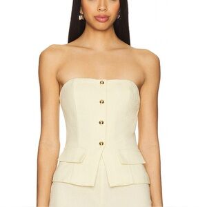 More To Come Karsi Strapless Top in Baby Yellow Size S